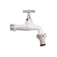 RUBINETTO OTTONE 1/2 ATT. RAPIDO COL. BIANCO ART.995WHT