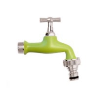 RUBINETTO OTTONE 1/2 ATT. RAPIDO COL. VERDE ART.995GRN