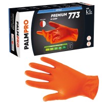 GUANTI NITRILE SPESSORATI S/POLVERE PALMPRO 773 HI GRIP MM.0,16 TG.M PZ.50 ART.ESGO
